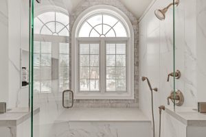 custom shower designed by Kitchen Village